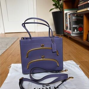 NWT Coach Cashin Carry 22 Purple Handbag Rare!